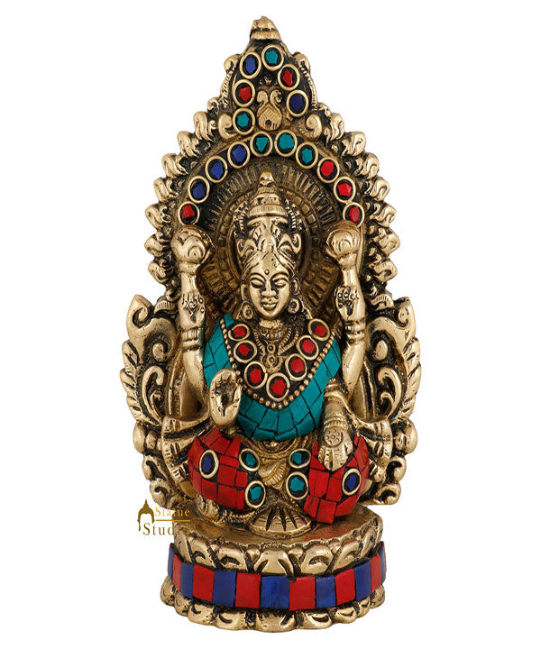 Brass Hindu Wealth Goddess Lakshmi Diwali Corporate Gift Idol Décor Statue 5" - Image 2