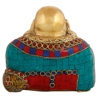 Brass Fengshui Vastu Chinese Happy Laughing Buddha Statue 4 Inch by vendor-unknown - Buddha (View 5)