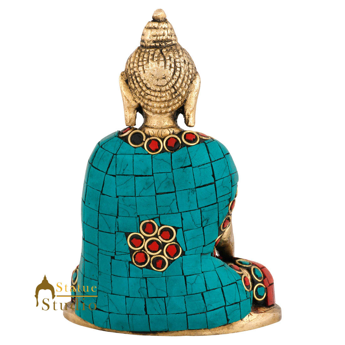 Brass Lord Buddha Statue Mini For Décor Gift Idol Figure Showpiece 4.5" - Image 5