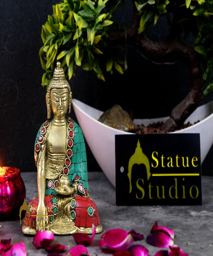 Brass Lord Buddha Statue Mini For Décor Gift Idol Figure Showpiece 4.5" by vendor-unknown - Buddha (View 2)