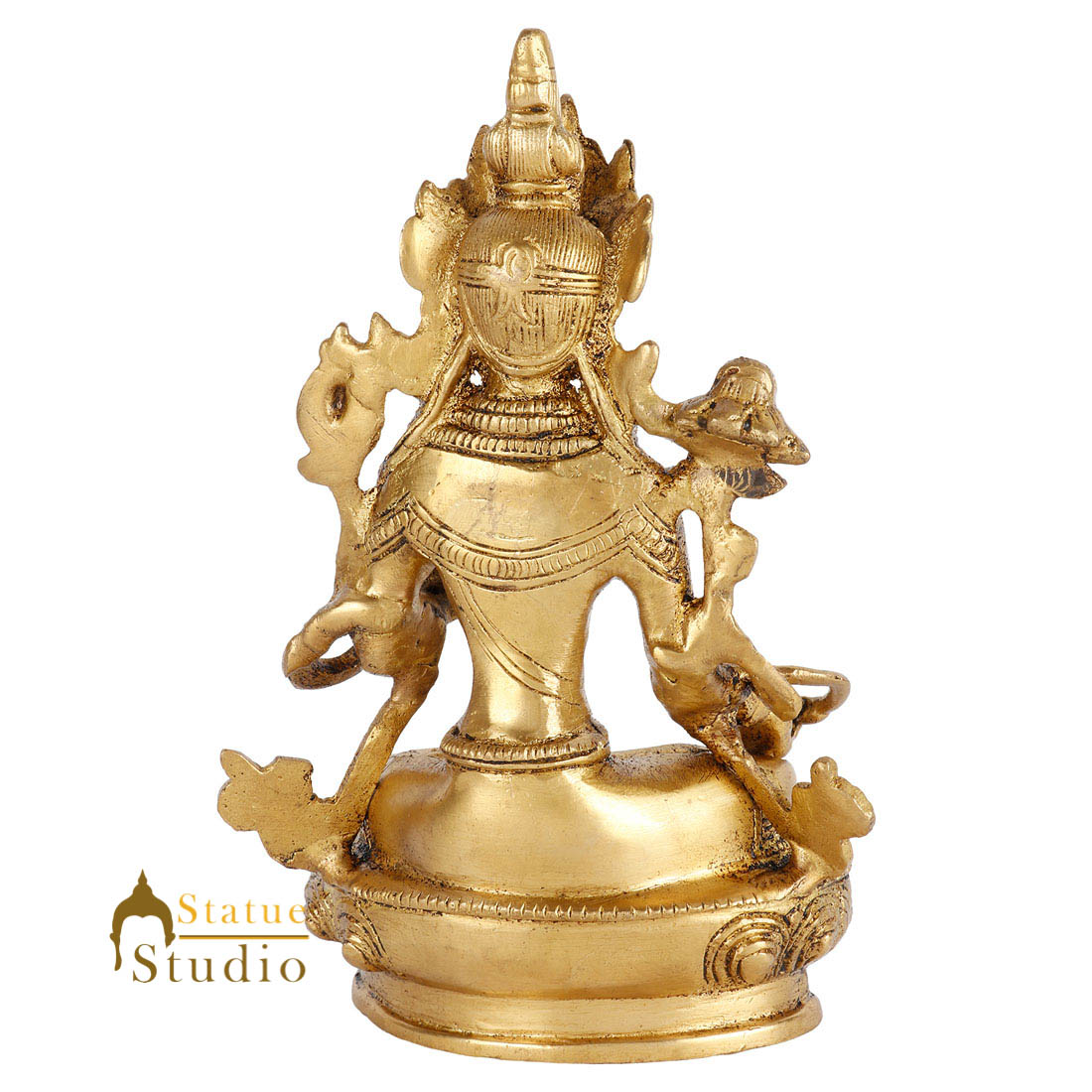 Indian Brass Buddhist Deity Goddess Tara Lucky Décor Gift Showpiece Idol 8" - Image 5