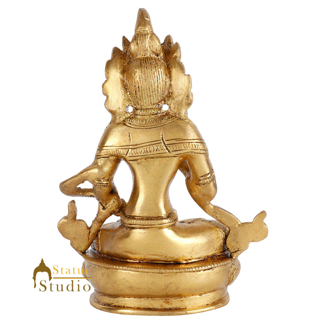 Indian Brass Buddhist Deity Goddess Tara Lucky Décor Gift Showpiece Idol 5" - Image 4