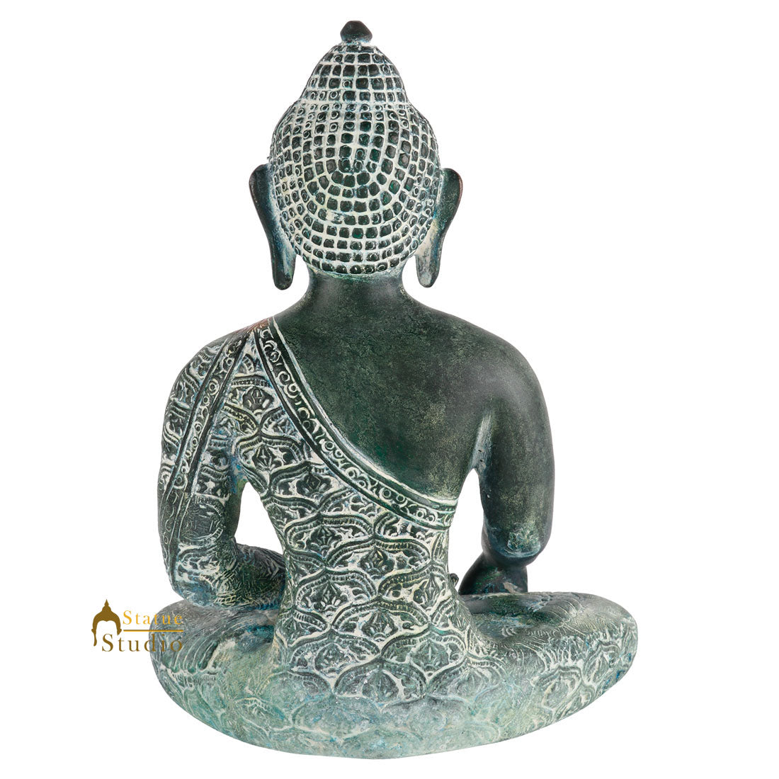 Antique Finish Lord Buddha Statue Fine Murti Décorative Gift Idol Showpiece 11" - Image 4