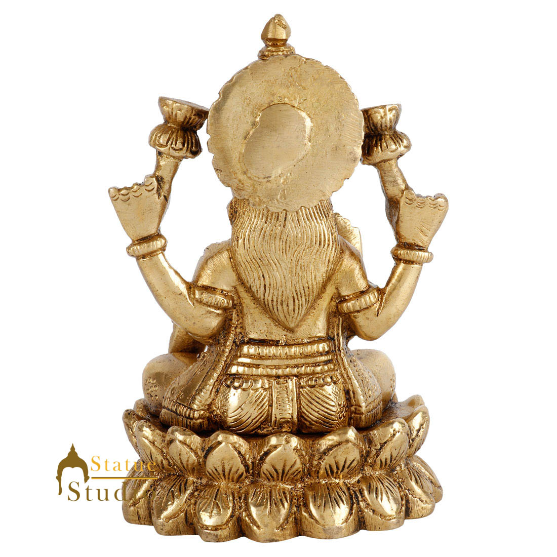 Brass Hindu Wealth Goddess Lakshmi Diwali Corporate Gift Idol Décor Statue 5"