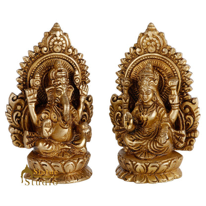Indian Brass Hindu Lakshmi Ganesha Diwali Corporate Gift Idol Décor Statue 5" by vendor-unknown - Hindu Gods (View 3)