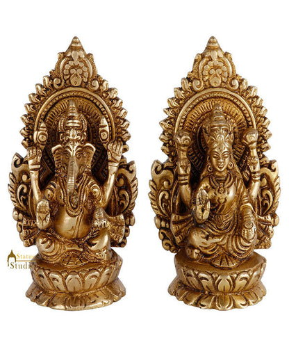 Indian Brass Hindu Lakshmi Ganesha Diwali Corporate Gift Idol Décor Statue 5" by vendor-unknown - Hindu Gods (View 2)
