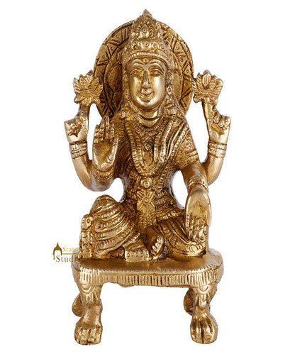 Brass Hindu Wealth Goddess Lakshmi Diwali Corporate Gift Idol Décor Statue 5" by vendor-unknown - Hindu Gods (View 2)