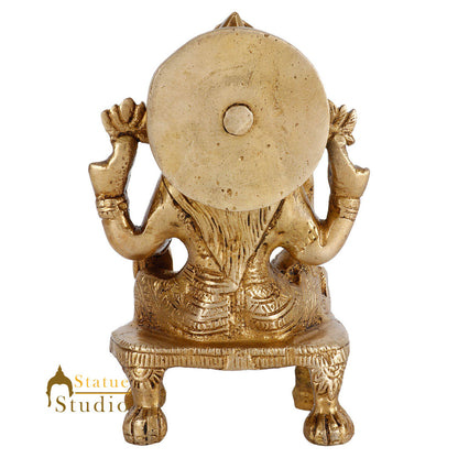 Brass Hindu Wealth Goddess Lakshmi Diwali Corporate Gift Idol Décor Statue 5" by vendor-unknown - Hindu Gods (View 4)