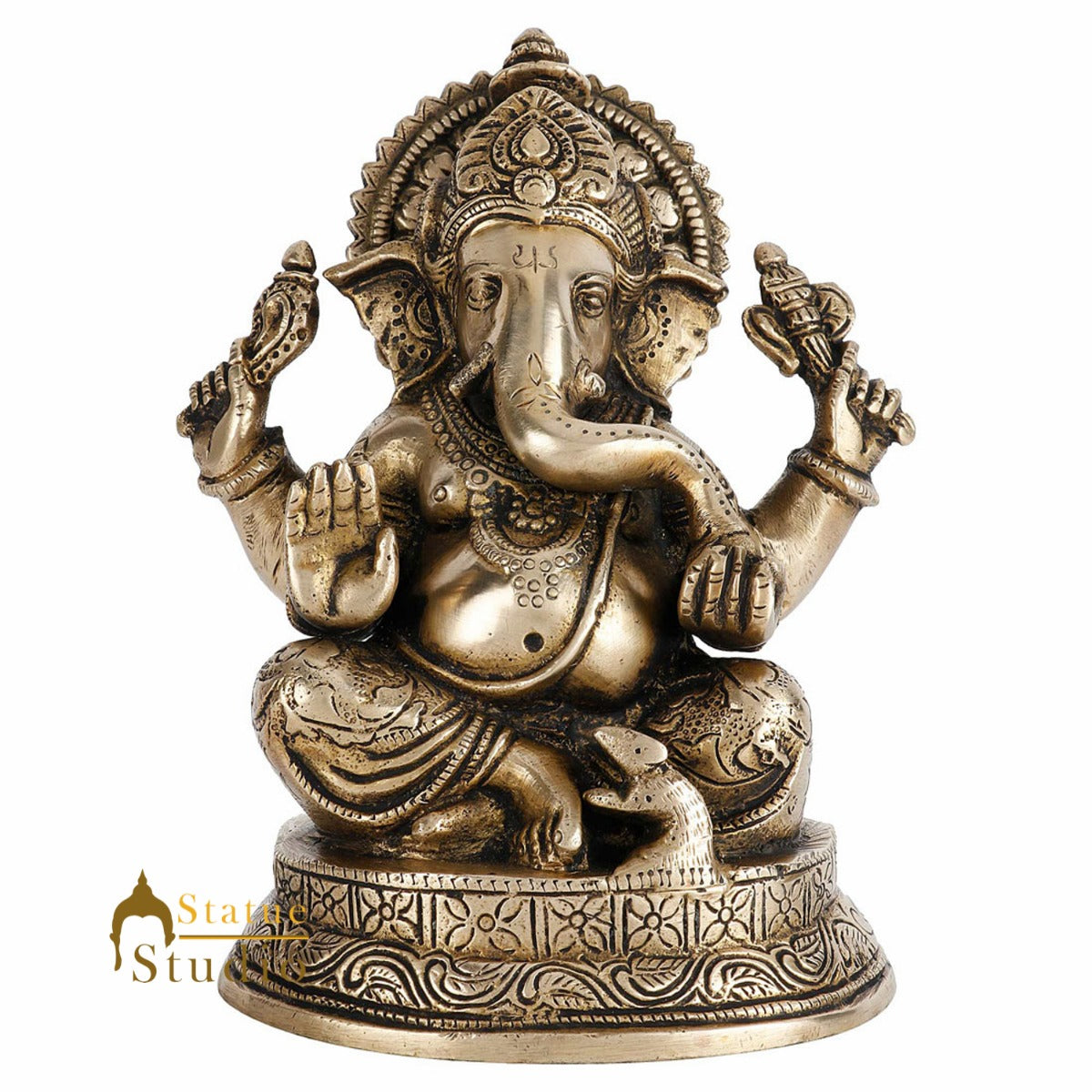 Antique Look Lord Ganpati Statue Ganesha Idol Temple Dcor Lucky Gift Item 6"