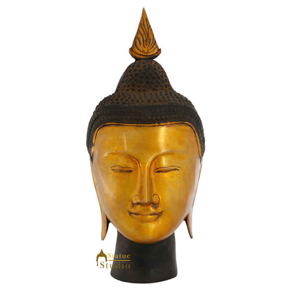 Indian Brass Antique Finish Thai Buddha Head Table Décor Statue Showpiece 12" by vendor-unknown - Buddha (View 2)