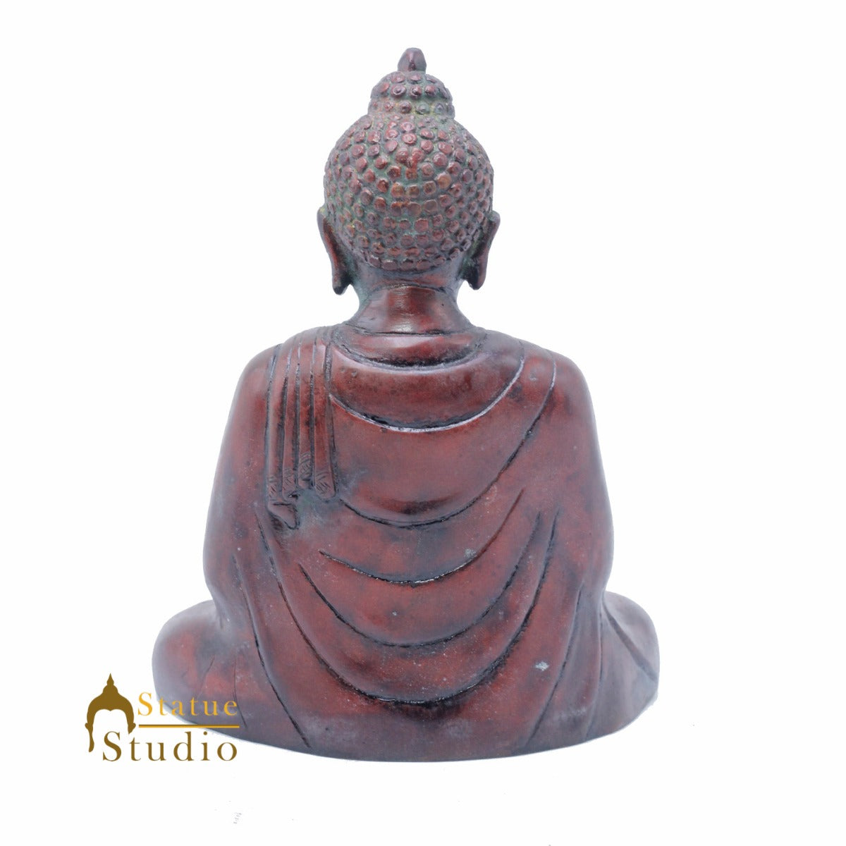 Brass Japanese Sakyamuni Buddha Statue Antique Finish For Decor Gift Idol 7"