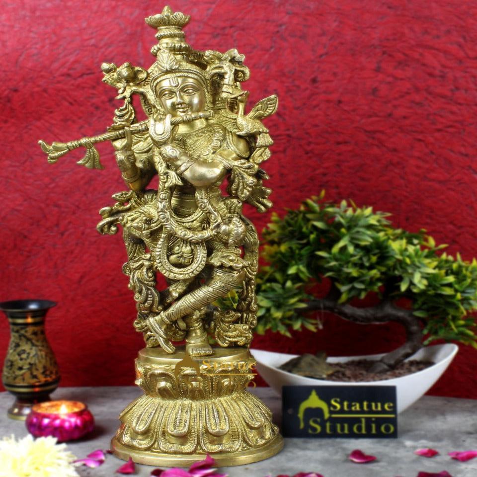 Lord Krishna Statue Hindu Deity Religious Feng shui vastu Décor Gift Idol 1.5 Ft - Eco-friendly - Sama Homes