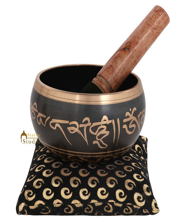 Tibetan Himalyan Buddha Chakra Prayer Brass Singing Bowl Yoga Healing Meditation - Image 2
