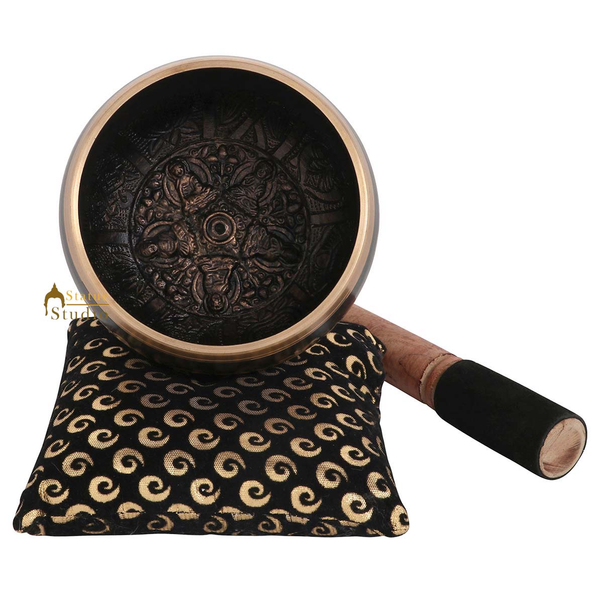 Tibetan Himalyan Buddha Chakra Prayer Brass Singing Bowl Yoga Healing Meditation - Image 3