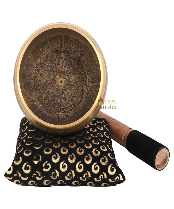 Tibetan Himalyan Buddha Chakra Prayer Yoga Healing Meditation Brass Singing Bowl - Image 2