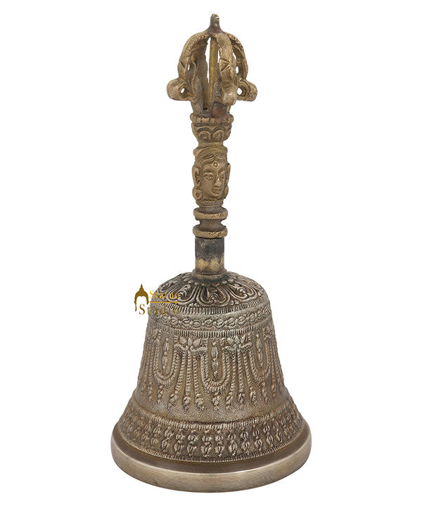 Indian Brass Handmade Nice Sound Nepali Buddhism Temple Bell Chakra Prayer - Image 2