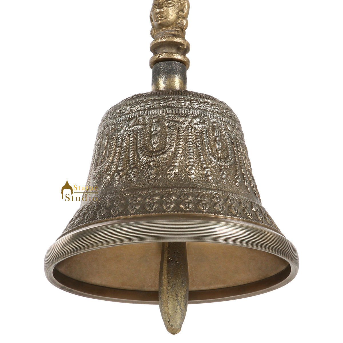 Indian Brass Handmade Nice Sound Nepali Buddhism Temple Bell Chakra Prayer - Image 3