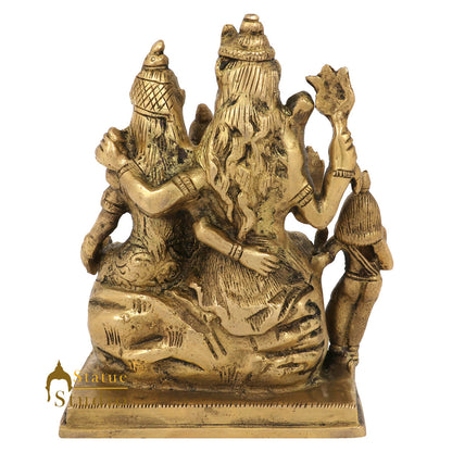 Indian Brass Hindu God Lord Shiva Parivar Family with Parvati Ganesha Kartik 6" by vendor-unknown - Hindu Gods (View 5)