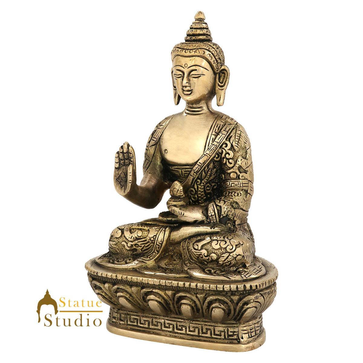 Brass Tibetan Lord Buddha Statue 7"