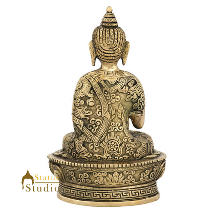 Brass Tibetan Lord Buddha Statue 7" by vendor-unknown - Buddha (View 6)
