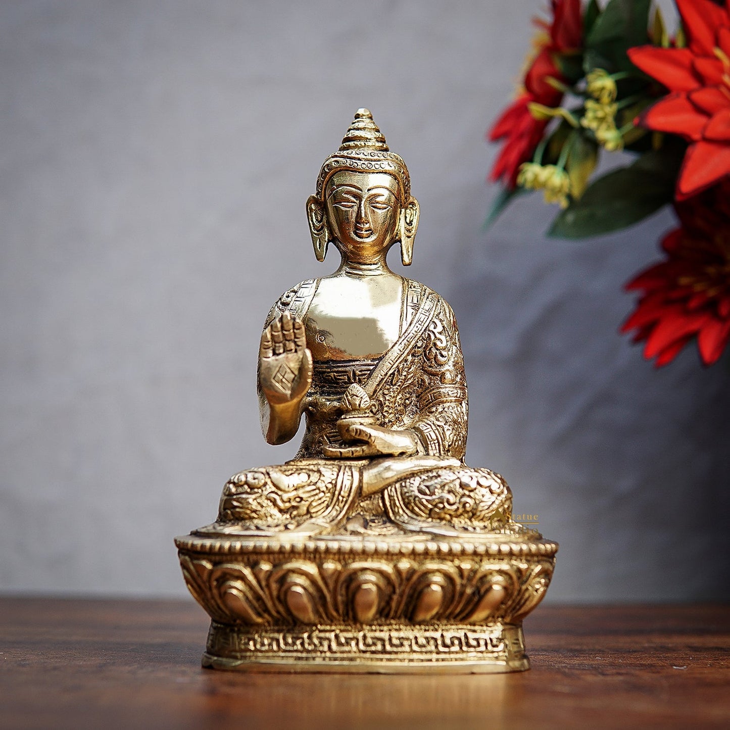 Brass Tibetan Lord Buddha Statue 7"