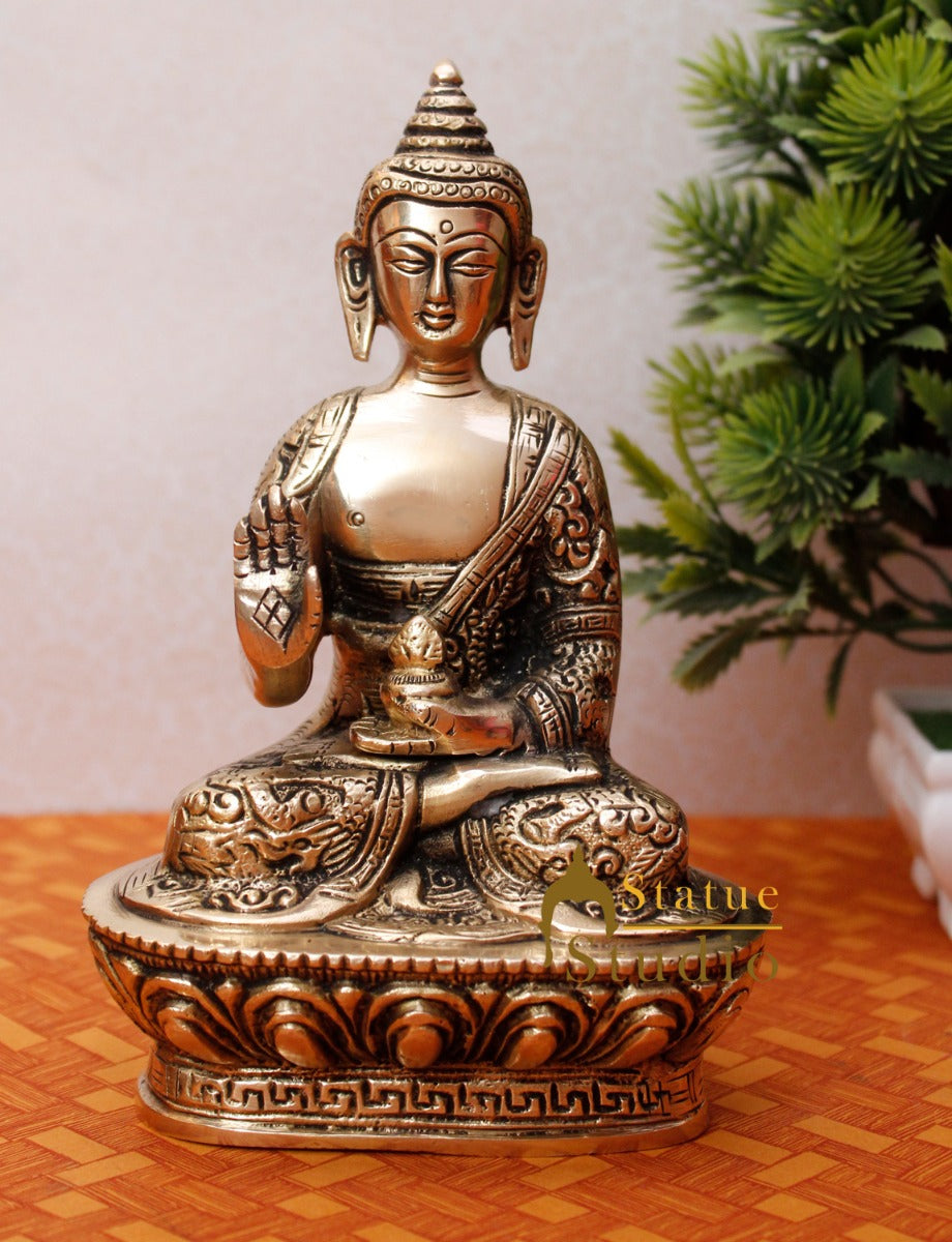 Brass Tibetan Lord Buddha Statue 7"