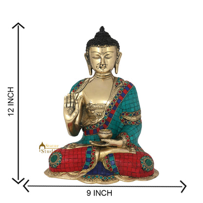 Tibet Buddhist Gautam Buddha Inlay Work Statue Décor Gift Showpiece 1 Feet by vendor-unknown - Buddha (View 6)
