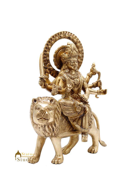Indian Goddess Maa Durga Sherawali Statue Temple Idol With Lion Murti 12" by vendor-unknown - Hindu Gods (View 3)