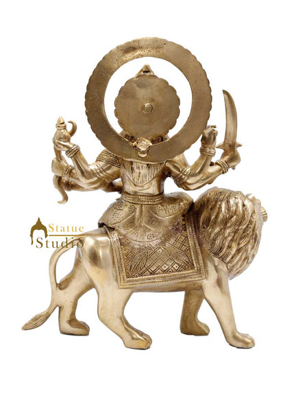 Indian Goddess Maa Durga Sherawali Statue Temple Idol With Lion Murti 12" by vendor-unknown - Hindu Gods (View 5)