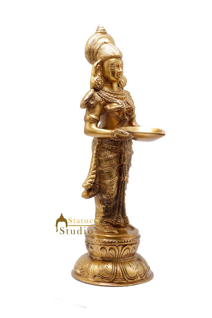 Indian Apsara Deep Lady Deeplaxmi Statue Feng Shui Vastu Décor Showpiece 16" - Image 3