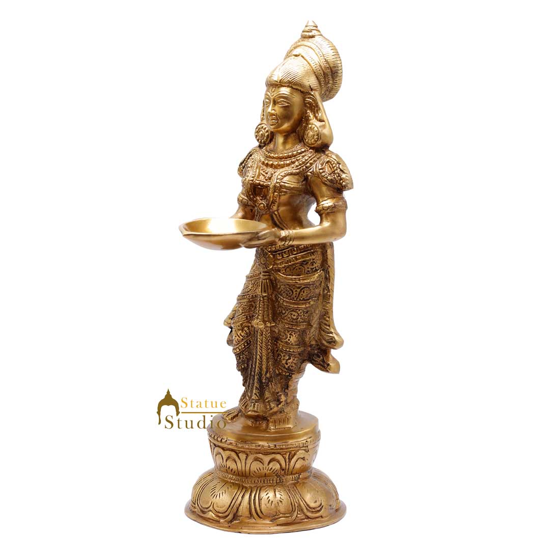Indian Apsara Deep Lady Deeplaxmi Statue Feng Shui Vastu Décor Showpiece 16"