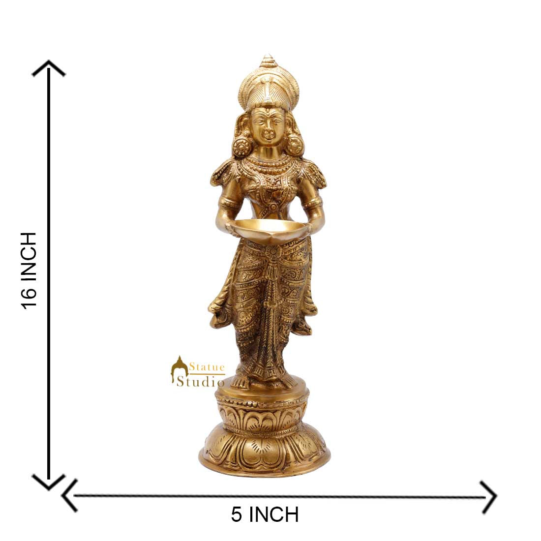 Indian Apsara Deep Lady Deeplaxmi Statue Feng Shui Vastu Décor Showpiece 16"