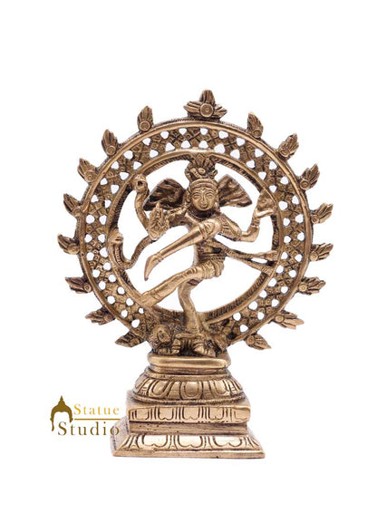 Indian Brass Nataraja Statue Mini Idol Small Décor Showpiece Natraj Figurine 6" by vendor-unknown - Hindu Gods (View 2)