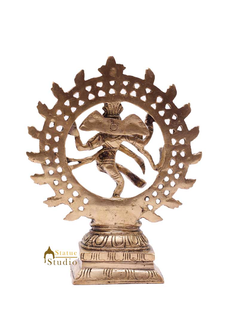 Indian Brass Nataraja Statue Mini Idol Small Décor Showpiece Natraj Figurine 6" - Image 5