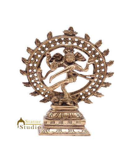 Indian Brass Nataraja Statue Mini Idol Small Décor Showpiece Natraj Figurine 6" by vendor-unknown - Hindu Gods