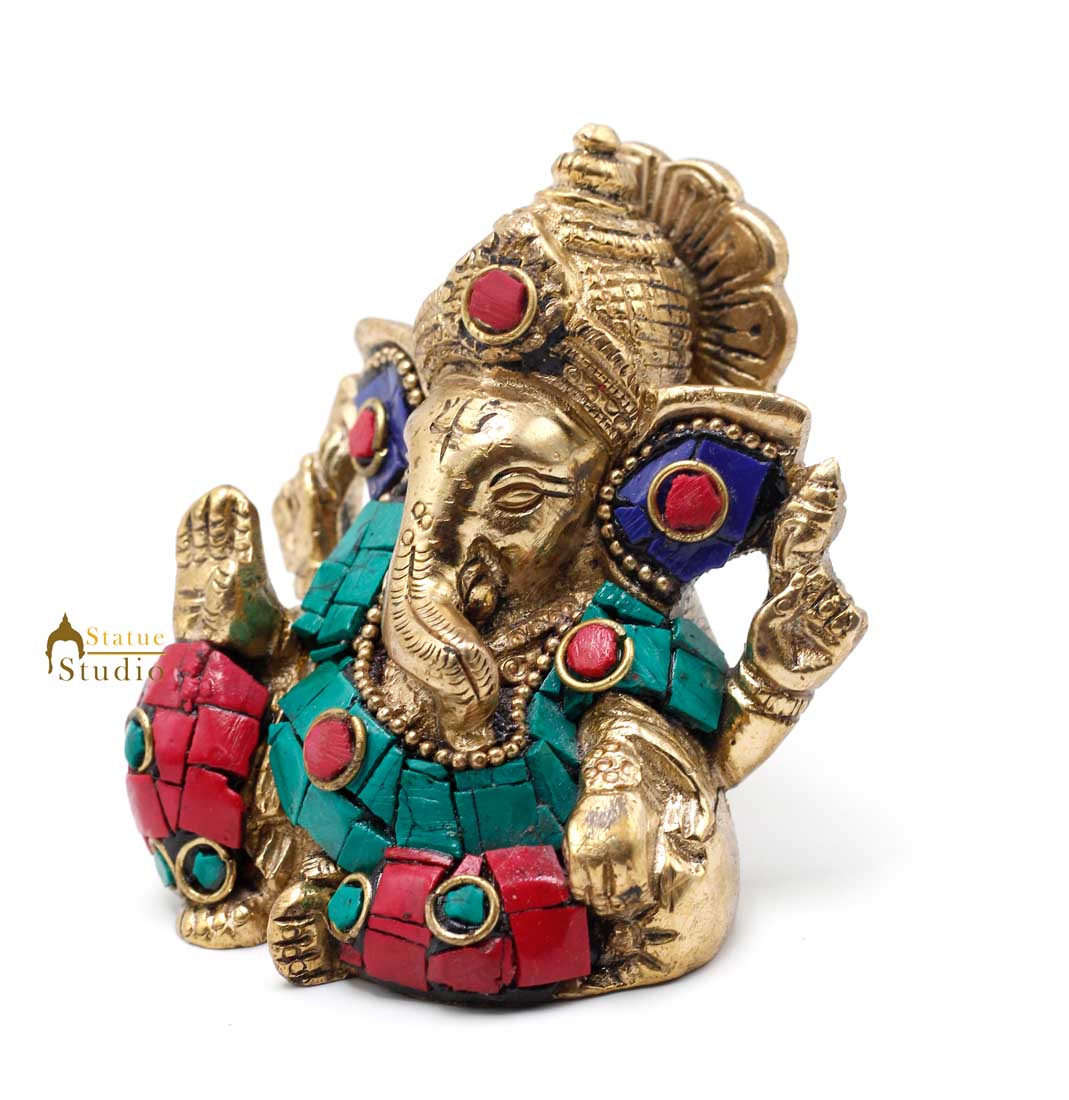 Lord Ganesha Idol For Diwali Corporate Gift Ganpati Lucky Décor Statue 2.5" - Image 3