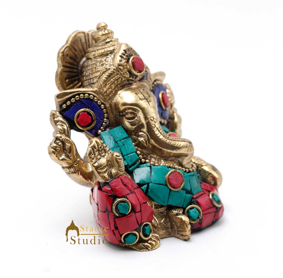 Lord Ganesha Idol For Diwali Corporate Gift Ganpati Lucky Décor Statue 2.5" - Image 4