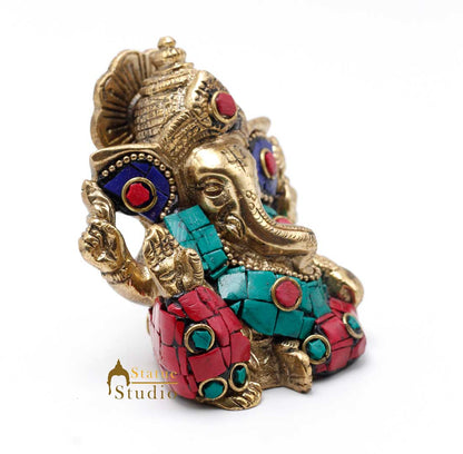 Lord Ganesha Idol For Diwali Corporate Gift Ganpati Lucky Décor Statue 2.5" by vendor-unknown - Hindu Gods (View 4)