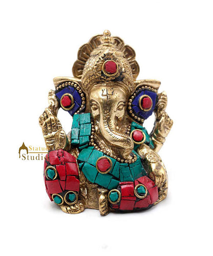 Lord Ganesha Idol For Diwali Corporate Gift Ganpati Lucky Décor Statue 2.5" by vendor-unknown - Hindu Gods