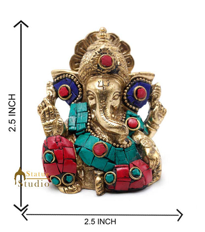 Lord Ganesha Idol For Diwali Corporate Gift Ganpati Lucky Décor Statue 2.5" by vendor-unknown - Hindu Gods (View 6)
