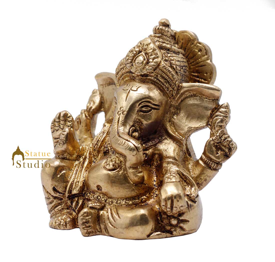 Lord Ganesha Idol For Diwali Corporate Gift Ganpati Lucky Décor Statue 2.5" - Image 3