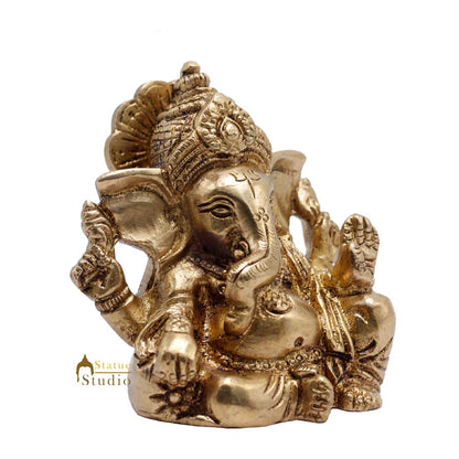Lord Ganesha Idol For Diwali Corporate Gift Ganpati Lucky Décor Statue 2.5" by vendor-unknown - Hindu Gods (View 4)