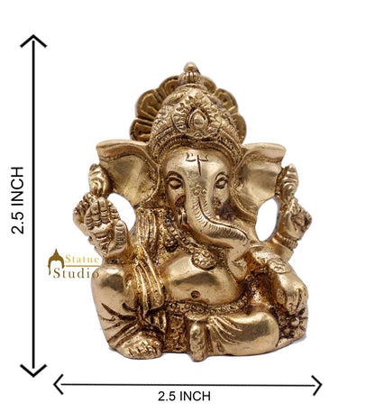 Lord Ganesha Idol For Diwali Corporate Gift Ganpati Lucky Décor Statue 2.5" by vendor-unknown - Hindu Gods (View 6)