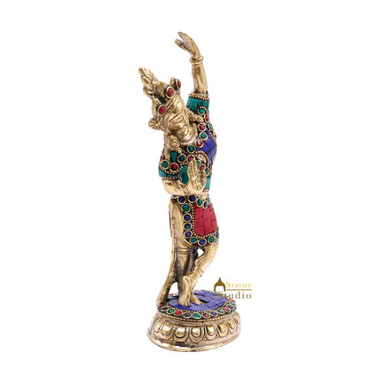 Brass Buddha Lady Dancing Mayadevi Home Décor Gifting Idol Showpiece 8" by vendor-unknown - Decor (View 4)