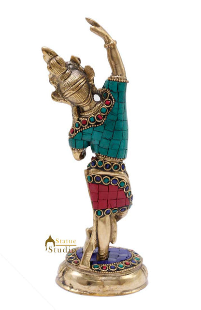 Brass Buddha Lady Dancing Mayadevi Home Décor Gifting Idol Showpiece 8" by vendor-unknown - Decor (View 6)