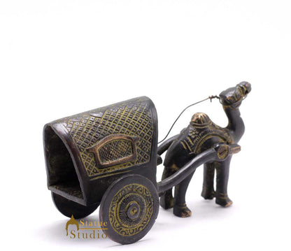 Brass Antique Finish Camel Cart Replica statue show pieces for Home Décor items for Living Room by vendor-unknown - Decor (View 3)