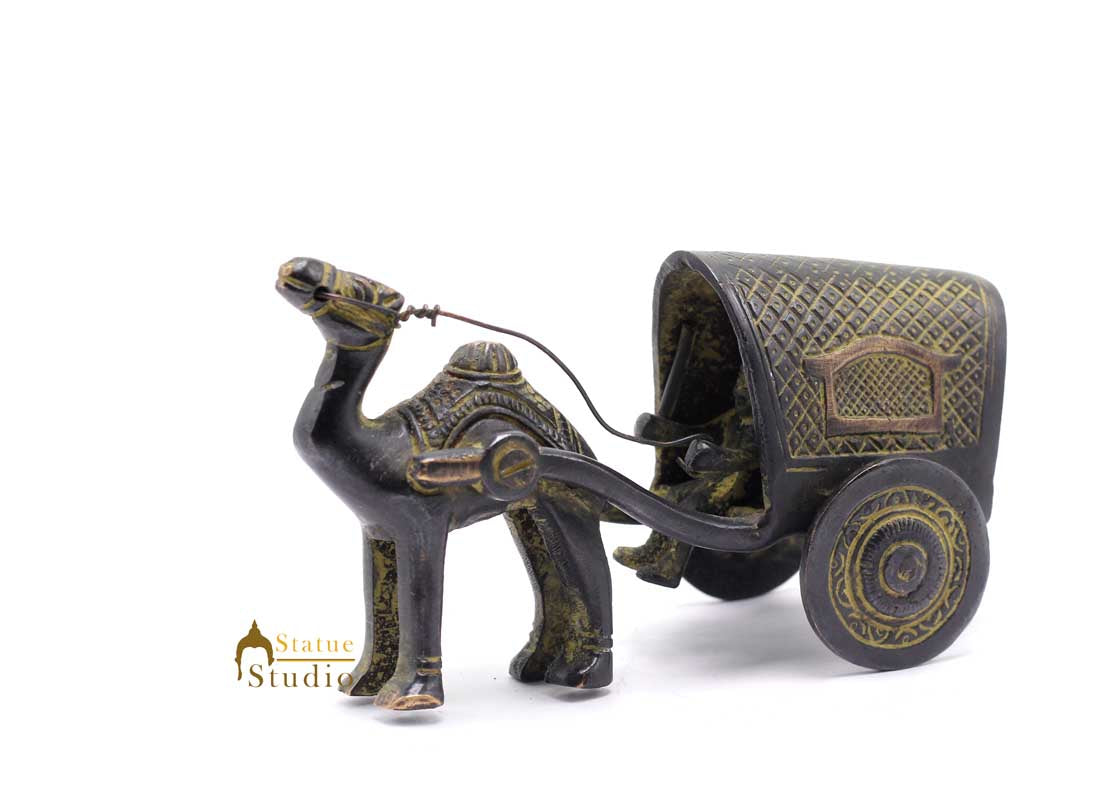 Brass Antique Finish Camel Cart Replica statue show pieces for Home Décor items for Living Room - Image 4