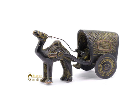 Brass Antique Finish Camel Cart Replica statue show pieces for Home Décor items for Living Room by vendor-unknown - Decor (View 4)