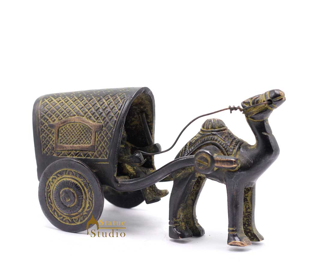 Brass Antique Finish Camel Cart Replica statue show pieces for Home Décor items for Living Room - Image 5