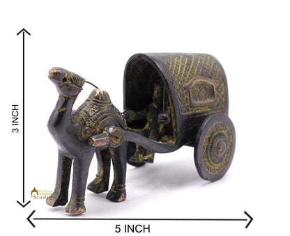 Brass Antique Finish Camel Cart Replica statue show pieces for Home Décor items for Living Room by vendor-unknown - Decor (View 6)